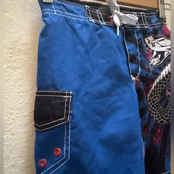 Blue and Black Boy’s Swim Shorts - Picture 4 of 6